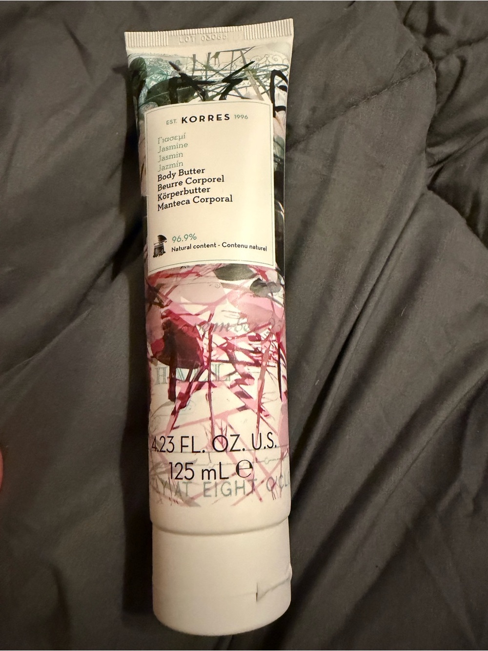 Korres Jasmine Body Butter Tube - Pink & White Floral Design NEW